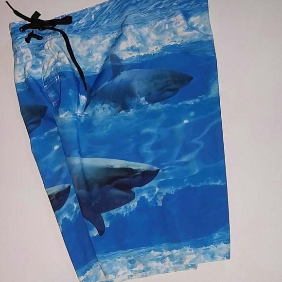 Hang Ten Swim Hang Ten Great White Shark Board Shorts 32 Poshmark